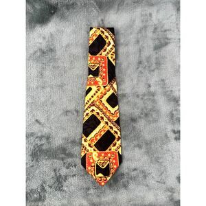 Carnaval de Nice Men’s 100% Silk Necktie Made Italy Abstract Multi-Color Design